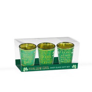 Irish Say Lucky Clover 3-Piece Shot Glass Set